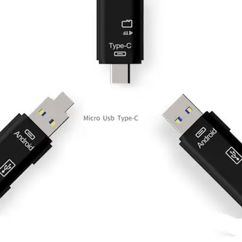 5 in 1 Duomenų Transmisson Micro USB, USB 2.0, USB 3.0 Tipas-C USB C Adapteris Keitiklis TF 