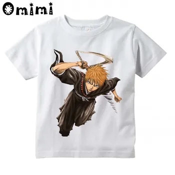 Vaikai Balinimo Kurosaki Ichigo Japonų Anime Dizaino Marškinėliai Berniukams ir Mergaitėms Labai Atsitiktinis trumpomis Rankovėmis Viršūnes Vaikų Juokinga T-Shirt - 