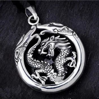 BOCAI Naujas nekilnojamojo s999 gryno sidabro dragon pakabukas valdinga asmenybė retro graviruotas sėkmės Vyras ir Moteris pakabukas - 