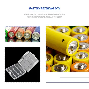 Balto Plastiko Baterijos Laikymo Dėžutė Padengti Turėtojas Skaidri Kieto Plastiko 4 Vnt AA AAA Baterijų ZC163500 ACEHE - 