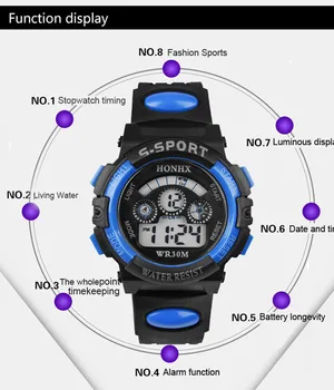 Vaikai Žiūri Berniukas Skaitmeninis Led Kvarco Signalo Data Riešo Žiūrėti Silikono Vyrų Sportas Vaikams Žiūrėti Vandeniui Reloj Deportivo Dovana - 