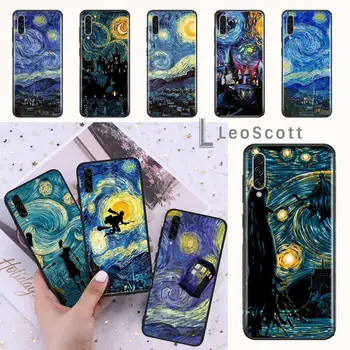 Van Gogh Žvaigždėtą Naktį Star Telefono dėklas Samsung A20 A30 30s A40 A7 2018 J2 J7 premjero J4 Plius S5 Pastaba 9 10 Plius - 