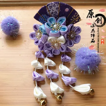 Kimono Plaukų Papuošalas Ventiliatorius Sakura Tsumami zaiku kanzashi Staigius Senovės Stiliaus Yukata Kutas Gėlių Plaukų Įrašą Aksesuaras rankų darbas - 