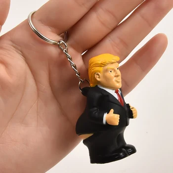 Kūrybos Juokinga 2021 Donald Trump Keychain Perkrautas Streso Kamuolys Automobilių Keyrings už Išskleidimo Mygtuką Dovana Key Chain - 