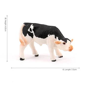 Ūkio naminių Paukščių Mielas Modeliavimas Mini Pienas, Karvės Galvijų Bulių Blauzdos Pvc Plastiko Gyvūnų Modelio Žaislinių figūrėlių, Dekoro Dovana Vaikams - 