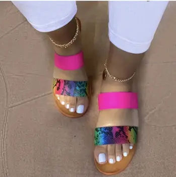 Moterų Šlepetės Kratinys Vasaros Skaidres Lauko Paplūdimio Butas Kulnas Siuvimo 2020 Mados Atsitiktinis Moterų Ponios Batai Zapatos De Mujer - 