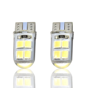 10x W5W LED T10 Automobilių Lemputės Trumpas Silikagelio labai Šviesus Dome Skaityti Durų Licenciją Plokštelės Pleišto Signalo Lemputė 12V Balta Geltona - 