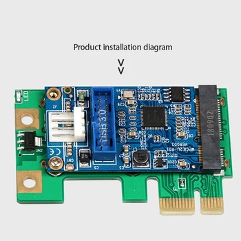 PCIE į Mini PCIE Adapter Kortele, Veiksmingas, Lengvas ir Nešiojamas Mini PCIE su USB3.0 Adapterio Plokštę - 