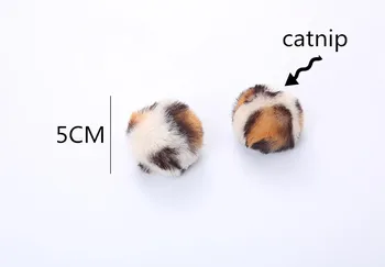 Usd 0.45/vnt naminių kačių kačiukas žaisti kamuolius faxu kailio kamuolys leopard gyvūnų su katžolių insid 30pcs/daug - 