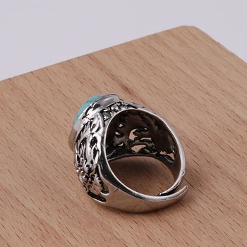 Tibeto Sidabro Senovinių Akmens Žiedas, Papuošalų Mados Turquoises Piršto Žiedai, Moterų, Vyrų Vestuvės Juvelyrika Dovana - 