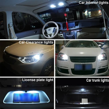 10vnt T10 LED Automobilių Lemputės 5730 2SMD w5w Licenciją Plokštelės Šviesos Svarstymą Aišku Dome Durų Lemputė Plotis Interjero Lengvųjų Automobilių Reikmenys - 