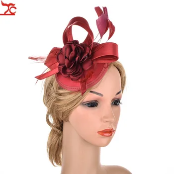 Fascinator Kepurės Ponios Vestuvių Vakarą Šalies Lankelis Gėlių Skrybėlę Plunksnų Gėlių Plaukų Aksesuarų, Rankų Darbo - 