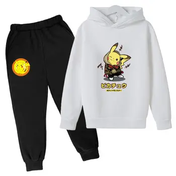 2021 Pavasarį ir Rudenį Vaikų Laisvalaikio Sporto 2-Piece Hoodie Džemperis Sporto Kelnės Nustatyti Hip-Hop ilgomis Rankovėmis Megztinis Nustatyti - 