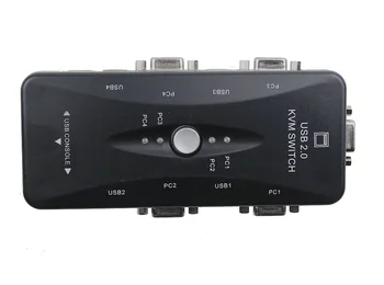 Naujas USB2.0 KVM Switch 4 Uostų Selektorių VGA Spausdinti Automatinis Jungiklis Moniter Box VGA Splitter V322 USB 2.0 KVM Switch - 