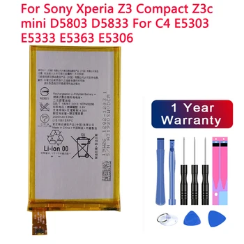 2600mAh LIS1561ERPC Baterija Sony Xperia Z3 Kompaktiškas Z3c mini D5803 D5833 Už C4 E5303 E5333 E5363 E5306 - 