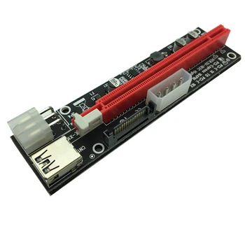 6PCS 3 in 1 4pin Molex PCI-E) Kasyba Kortelės 6pin Stove SATA 60cm PCIE 1x iki 16x PCI Express Stove Kortelę Antminer Bitcoin Miner - 