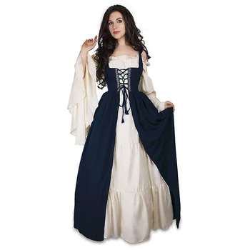 Plus size Derliaus Viduramžių Ilgos Suknelės Renesanso Viktorijos Gotika Suknelė Maxi kamuolys suknelė Moterų Vestido šalies Kostiumas S-5XL - 