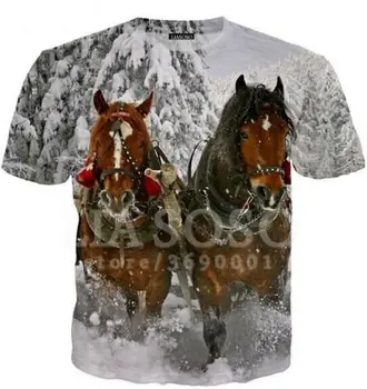 2021 Gyvūnų Arklių Spausdinami 3D T-shirt Moterims, Vyrams Mados Atsitiktinis 3D Arklių T-Marškinėliai, Unisex Madingi trumpomis Rankovėmis Marškinėliai Tee Viršūnės - 