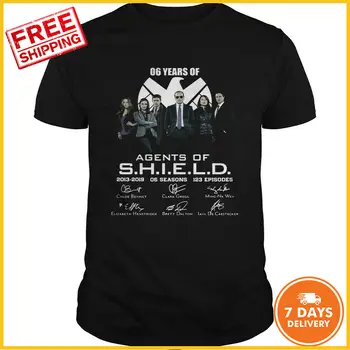 Nemokama Laivas 6 Metų Agentai Shield 2013 2019 Parašas Shirt Juoda Medvilnė Tee Naujos Mens Pavasario Vasaros Suknelė Trumpa - 