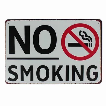 Įspėjimas draudžiama Rūkyti Metalo Pasirašyti Derliaus Skardos Kavinė Apdailos Pub Retro Sienos Apnašas Dekoratyvinis Namų Dekoro 20x30cm - 
