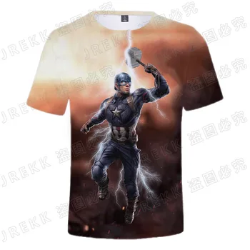 Vasarą Stebuklas 3D Atspausdintas Kapitonas Amerika T Shirts Vyrų, Moterų, Vaikų trumpomis Rankovėmis Kietas Tee Viršūnių Keršytojas Streetwear T-shirt - 