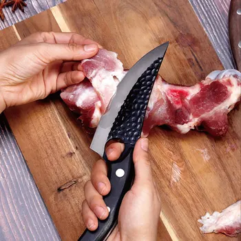 Ranka mušti didelio kietumo aštrių iškaulinėjimas peilis, importuojama iš Japonijos plieno Xanadu medinė rankena slicer mėsininko peilis - 