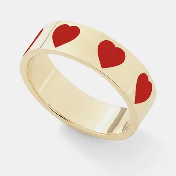 Mados Minimalistinio Širdies Piršto Žiedai Moterims Vestuvių Žada Aukso Spalvos, Estetinės Kietas Žiedas Mergaičių Paauglių Unikalia Spalvinga Žiedas - 