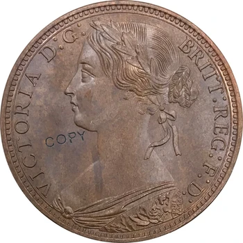 1882 m. Didžioji Britanija 1 Penny Raudona, Vario kolekcionuojamų Kopijuoti Monetos - 