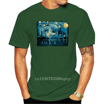 Į Žvaigždėtą Naktį Marškinėliai Vincent Van Gogh Skaitmeninio Spausdinimo, Medvilnės Kvėpuojantis StarWars Nesąžiningi Vienas Viršūnių AT Walker TShirts - 