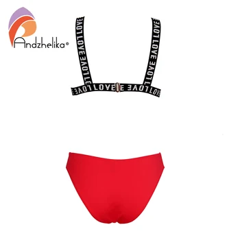 Andzhelika Naujas Moterų Bikini maudymosi kostiumėlis Triangle String Seksualus Brazilijos Apynasrio Maudymosi kostiumai Tvarstis Dviejų dalių Paplūdimio Maudymosi Kostiumai - 