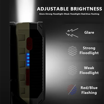 Nešiojamų LED Remonto Žibintuvėlis USB Įkrovimo COB Darbą Šviesos Reguliuojamas Vandeniui Kempingas Žibintų Magnetas Įspėjamieji Žibintai. - 