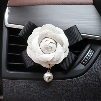 Kalnų Camellia ventiliacijos įrašą mados odos aromatas elegantiškas interjero dekoravimo reikmenys, automobilių oro gaiviklis kvepalai - 