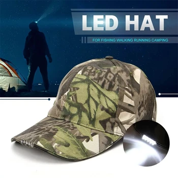 Reguliuojamas Dviračių 5 LED Žibintai Bžūp Baterija kepurė Su LED Žibintas Žibintuvėlis Žvejybos Bėgiojimas Beisbolo kepuraitę - 