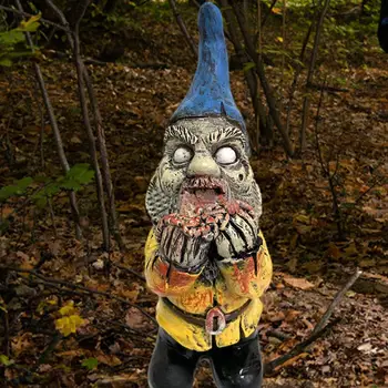 Derva Zombie Gnome Ormament Unikalus Patvarus Environmently Draugiškas Siaubo Serija Lauko Terasoje Sode Festivalis Kieme Sodo Dekoro - 