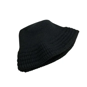 Šiltas Ir Storas Megztas Žvejo Skrybėlę Moterų Žiemos Platus Kraštų Derliaus Vilnos Skrybėlę - 
