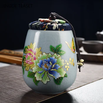 1PCS rezervuarų, arbatos, konservai keramikos oolong arbata kelionės Arbatos Dėžutės Kinų porceliano Nešiojamų arbatos caddy kavos filtras - 