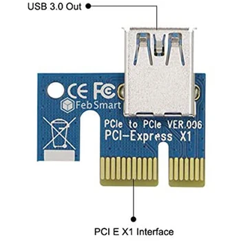 PCI-E Riser Valdybos 4-pin PCI-E 1x iki 16x Adapterio plokštę Grafinę Plokštę, GPU Extender Lenta su USB Laidu - 