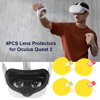 2 Poros/4pcs HD Objektyvas apsaugos Oculus Quest 2 1 S Rift VR Ausines Aksesuaras Raštas Padengti DR Kameros Priedų - 