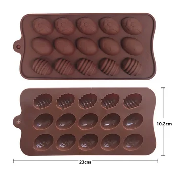15 Skylių Naujas Velykų Kiaušiniai Silikono Šokolado Liejimo, Muilo Formos Saldainiai Baras Tortas Dekoravimo Formų 3D Minkštas Pelėsis - 