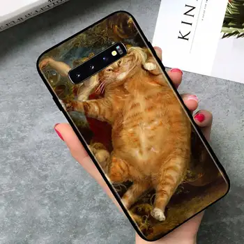Funny Cat Meno Estetika Samsung Galaxy S21 Ultra Plus Pastaba 20 10 9 8 S10 S9 S8, S7 S6 Krašto Plus Black Telefono dėklas - 