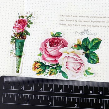 19pcs gražių mažų žiedų ir rožių lipdukai scrapbooking pegatinas raštinės reikmenys leidinys kawaii papelaria nešiojamojo kompiuterio lipdukas - 