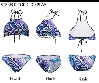FORUDESIGNS Naują Atvykimo Custom Savo Logo/Image/Photo Print Moterų Bikini Nustatyti Dviejų dalių Maudymosi Paplūdimio Rankšluosčiai 2020 m. - 