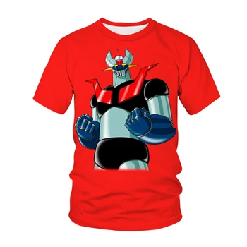Anime Filmo Robotas Mazinger Z 3D Print T-Shirt Gatvės Drabužiai Vyrams Womenl Mados Marškinėliai Berniukui, Mergina Viršūnes Vaikų Marškinėliai Drabužių - 