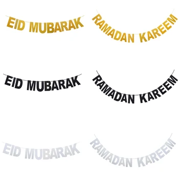 Eid Mubarakas Apdailos Auksas, Sidabras Balionai Eid Reklama Starta Islamo Musulmonų Hajj Mubarakas Festivalio Grupė 