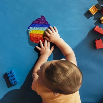 Ledų Formos Vaivorykštinis Stumti Burbulas Jutimo Žaislas Anti-stresas Atsipalaiduoti Puzzle Fidget Autizmo Žaislai Įtempių stalo Žaidimas - 