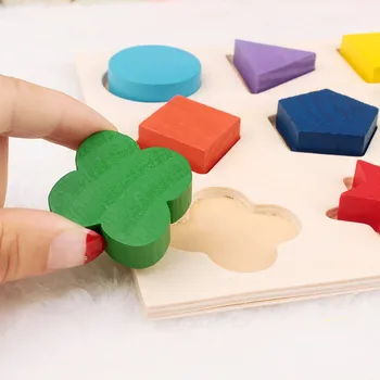 Mediniai Geometrinių Formų Montessori Įspūdį Rūšiavimo Matematikos Plytų Ikimokyklinio Mokymosi Švietimo Žaidimas Kūdikių Bamblys Žaislai Vaikams - 