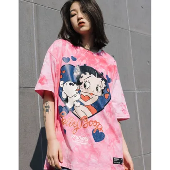 YICIYA Retro Anime Spausdinti Grafinis T-shirt Streetwear Moterų Top Trumpas Atsitiktinis marškinėliai Prarasti Harajuku Vasaros negabaritinių marškinėliai INS - 