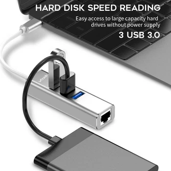Vmade USB HUB USB Ethernet USB 3.0-2.0 LAN CENTRU, Mi 3 Langelis/S 