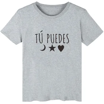 Galite Streetwear T-shirts Hipster Moterų atsitiktinis viršų medžiaga ispanijos Laiškas Grafinis t-shirt lady tees ropa mujer - 