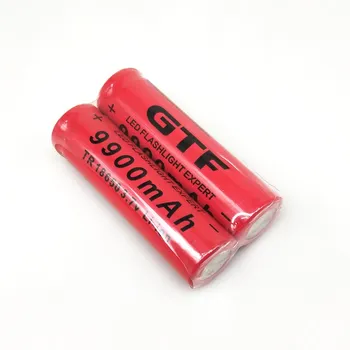 Naujus 18650 baterija GTF 18650 Baterija li-ion Baterija 3.7 V 9900mAh Įkrovimo Baterija (akumuliatorius, žibintuvėlis baterija(Raudona) - 